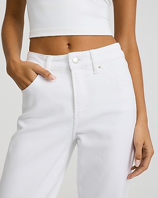 Mid Rise White Bootcut Jeans