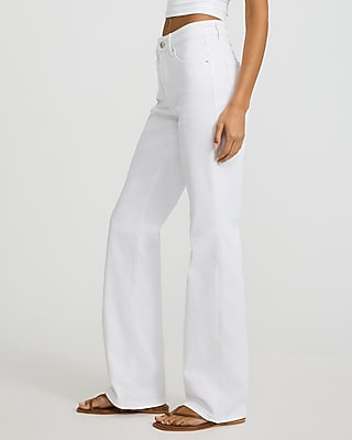 Mid Rise White Bootcut Jeans