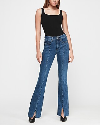 slit front jeans