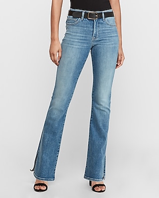 High Waisted Faded Side Vent Bootcut 