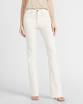 high rise white bootcut jeans