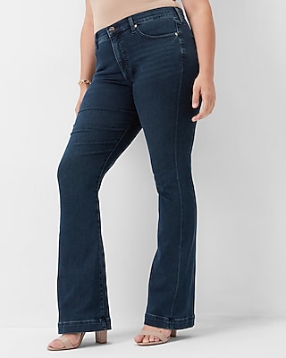 Mid Rise Dark Wash Supersoft Bootcut Jeans Express