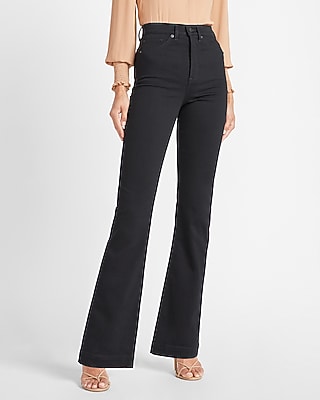 Super High Waisted Black Bootcut Jeans 