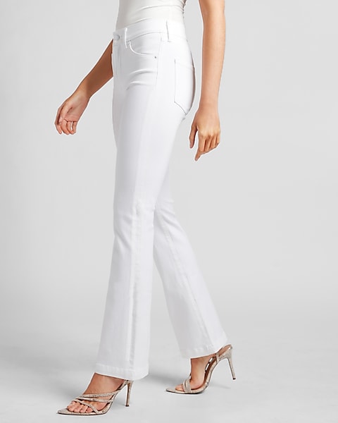 Kinematics Surrey Walter Cunningham Mid Rise White Supersoft Bootcut Jeans | Express