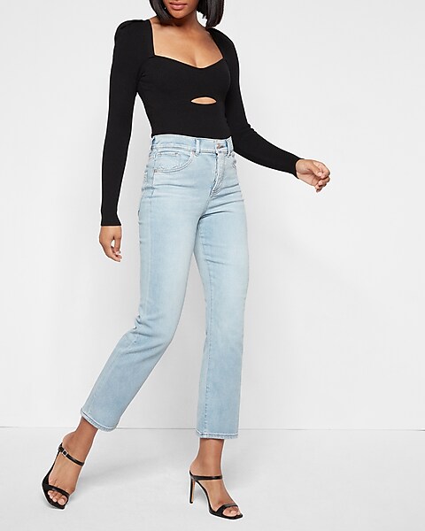 tro Tage en risiko Derfor High Waisted Light Wash Straight Ankle Jeans | Express