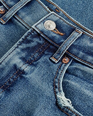 High Waisted Medium Wash Straight Ankle Jeans