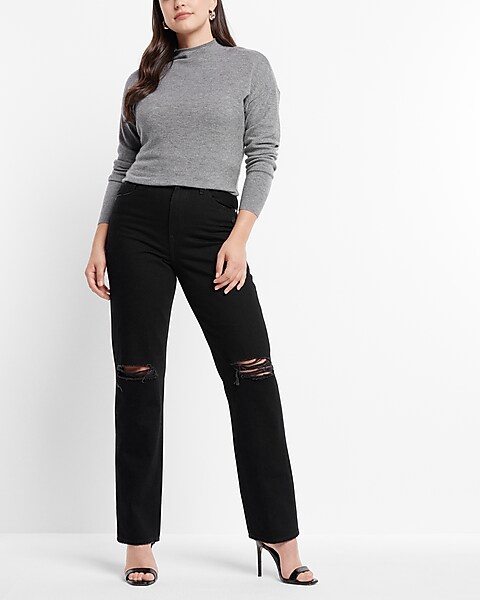 Black Straight Fit Jeans -- Madmext