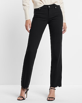 black jeans raw hem