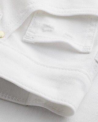 High Waisted White Ripped Straight Ankle Jeans