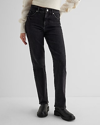 Rich Brown High Waisted Straight Leg Split Hem Jeans