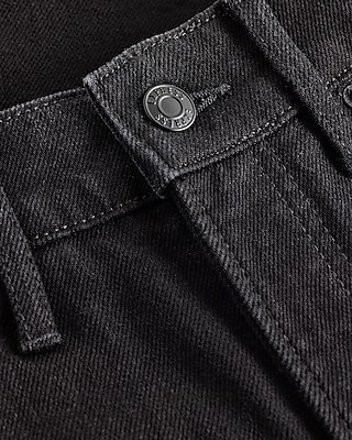 High Waisted Black Straight Jeans