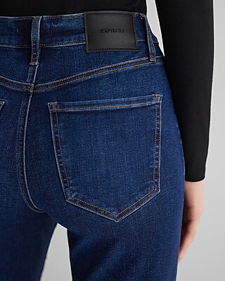 High Waisted Dark Wash Straight Ankle Jeans
