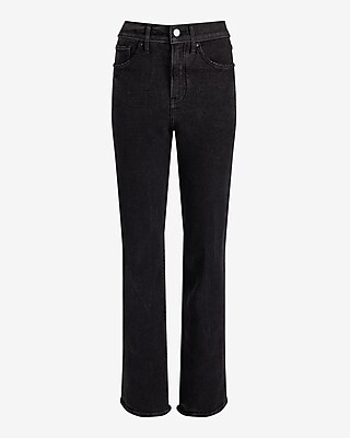 High Waisted Black Modern Straight Jeans