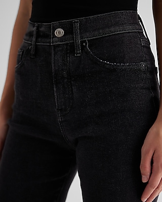 High Waisted Black Modern Straight Jeans