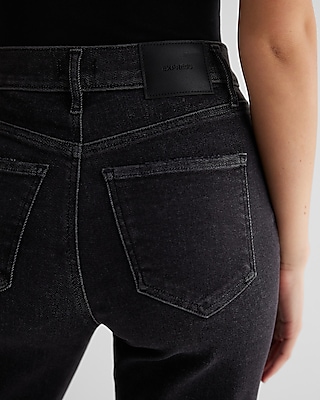 High Waisted Black Modern Straight Jeans