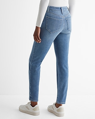 High Waisted Wash FlexX Straight Ankle Jeans