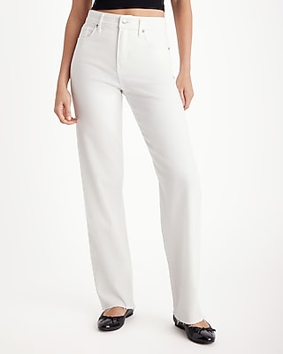 White Frayed Hem High Waist Jeans – SHOPMRENA