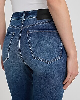 High Waisted Medium Wash Straight Ankle Jeans