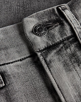 High Waisted Gray Wash FlexX Straight Ankle Jeans