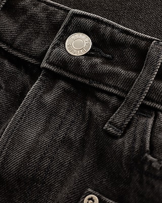High Waisted Black Wash 50/50 Rigid Stretch Modern Straight Jeans