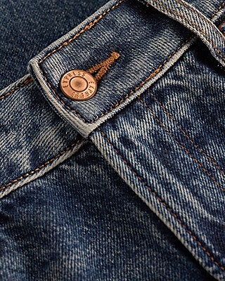 High Waisted 50/50 Rigid Stretch Paint Splatter Straight Ankle Jeans