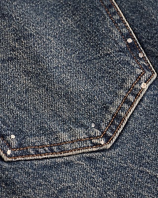 High Waisted 50/50 Rigid Stretch Paint Splatter Straight Ankle Jeans