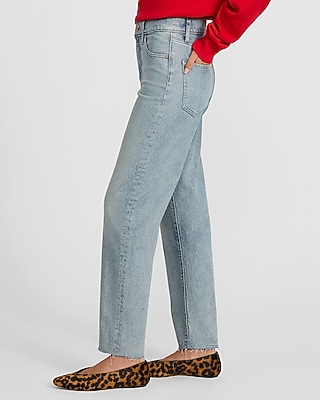 High Waisted Light Wash Straight Ankle Jeans - image 2