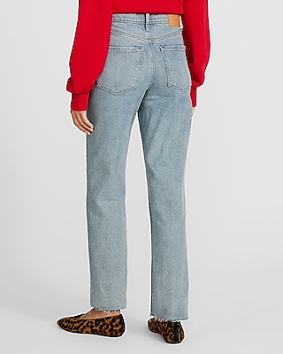 High Waisted Light Wash Straight Ankle Jeans - image 3