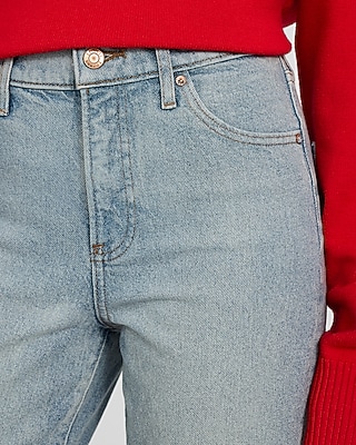 High Waisted Light Wash Straight Ankle Jeans - image 4