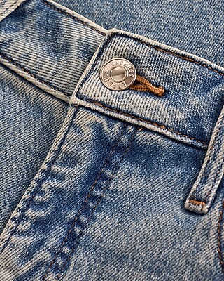 Low Rise Light Wash Cuffed Baggy Jeans
