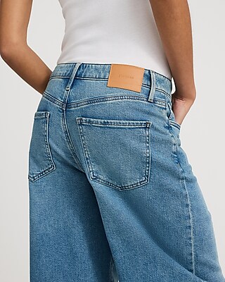 Low Rise Light Wash Cuffed Baggy Jeans