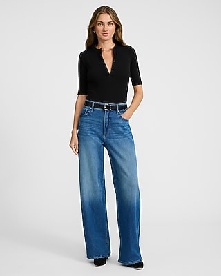 Low Rise Medium Wash Baggy Jeans