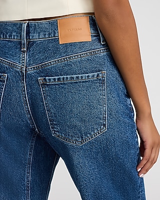 Mid Rise Medium Wash Barrel Jeans