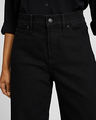 Mid Rise Black Barrel Jeans