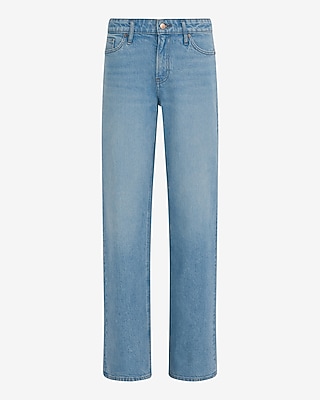 Low Rise Light Wash Relaxed Straight Jeans