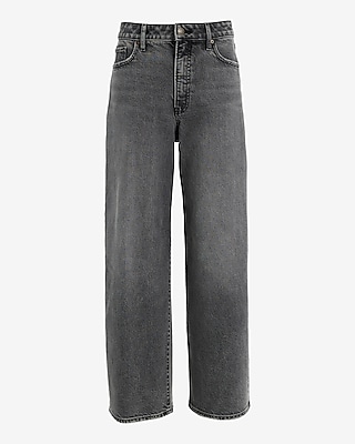 Low Rise Washed Black Baggy Jeans