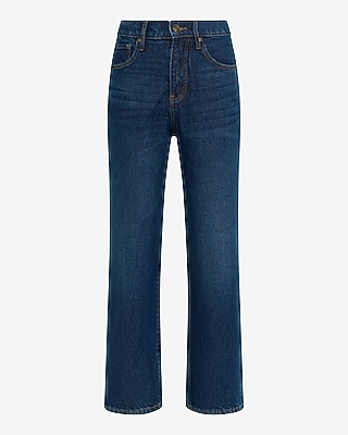 High Waisted Medium Wash Straight Ankle Jeans