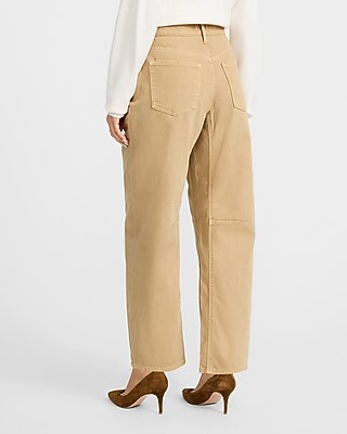 Mid Rise Tan Barrel Jeans - image 3