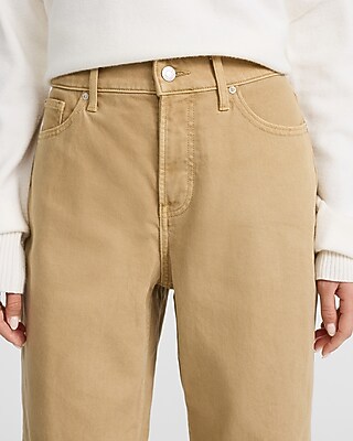Mid Rise Tan Barrel Jeans - image 4