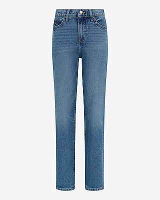 High Waisted Medium Wash Straight Jeans - image 5