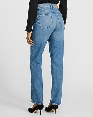 High Waisted Medium Wash Straight Jeans - image 3