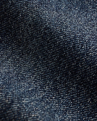High Waisted Dark Wash Folded Hem Straight Jeans