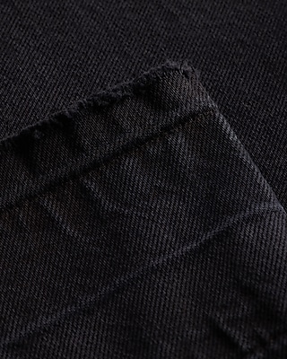 High Waisted Black Released Hem Straight Jeans