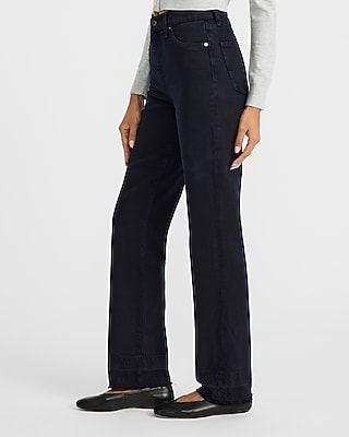 High Waisted Black Released Hem Straight Jeans - image 2