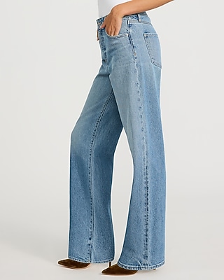 High Waisted Light Wash Relaxed Straight Jeans