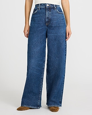 Low Slung Dark Wash Baggy Jeans