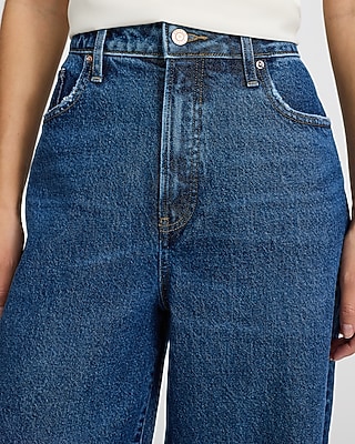 Low Slung Dark Wash Baggy Jeans