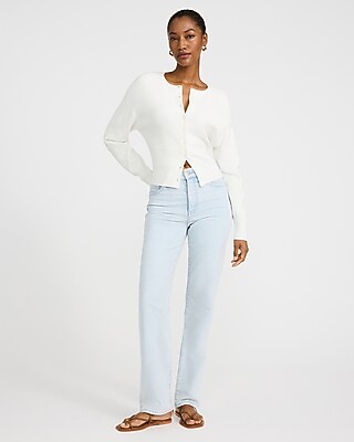 High Waisted Light Wash Straight Jeans - image 4