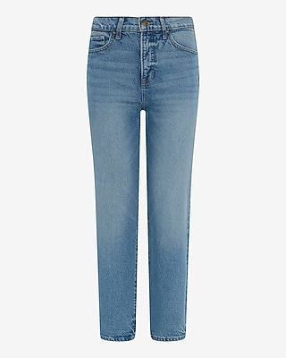 High Waisted Light Wash Straight Ankle Jeans