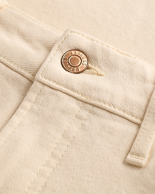 High Waisted Off White Relaxed Straight Jeans